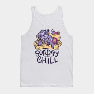 Awesome Funny Sloth Sunday And Chill Lazy Sloth Lover Tank Top